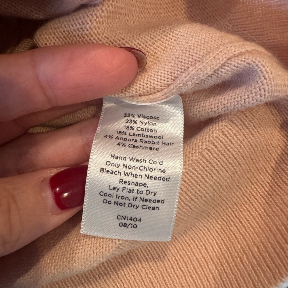 TALBOTS Womens Pink Peach Shortsleeve V-neck Cardigan, Large - Picture 14 of 14